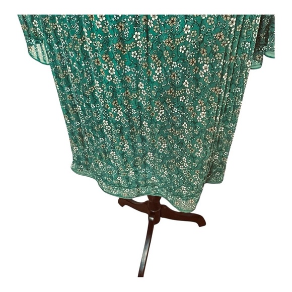 MAX STUDIO Women’s Sheath MIDI Dress~SMALL~3/4 Sleeve GREEN Floral Poly LINED - Picture 6 of 12